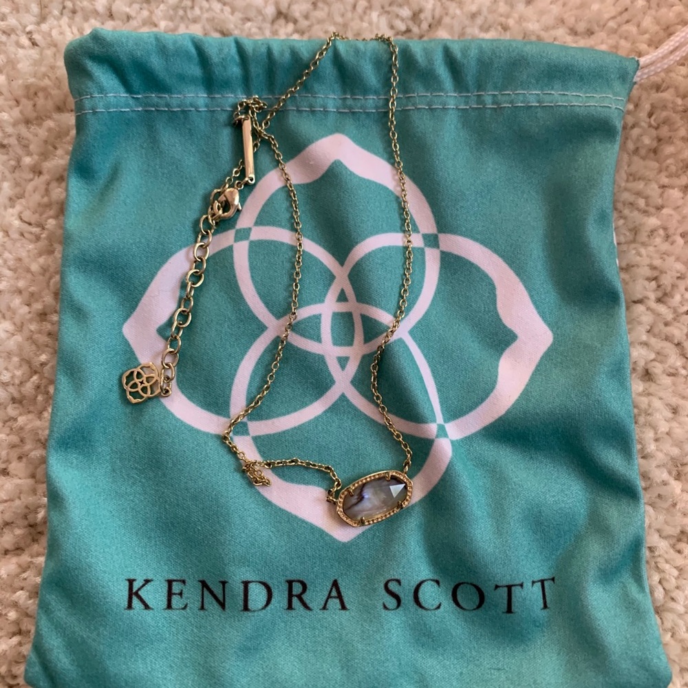 Kendra Scott Elisa Gold Necklace in Abalone Shell
